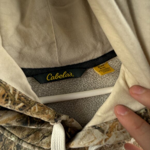 Cabelas Camo Hoodie Women Camouflage Blue Embroidered Logo Medium Fleece Hunting - Picture 9 of 13